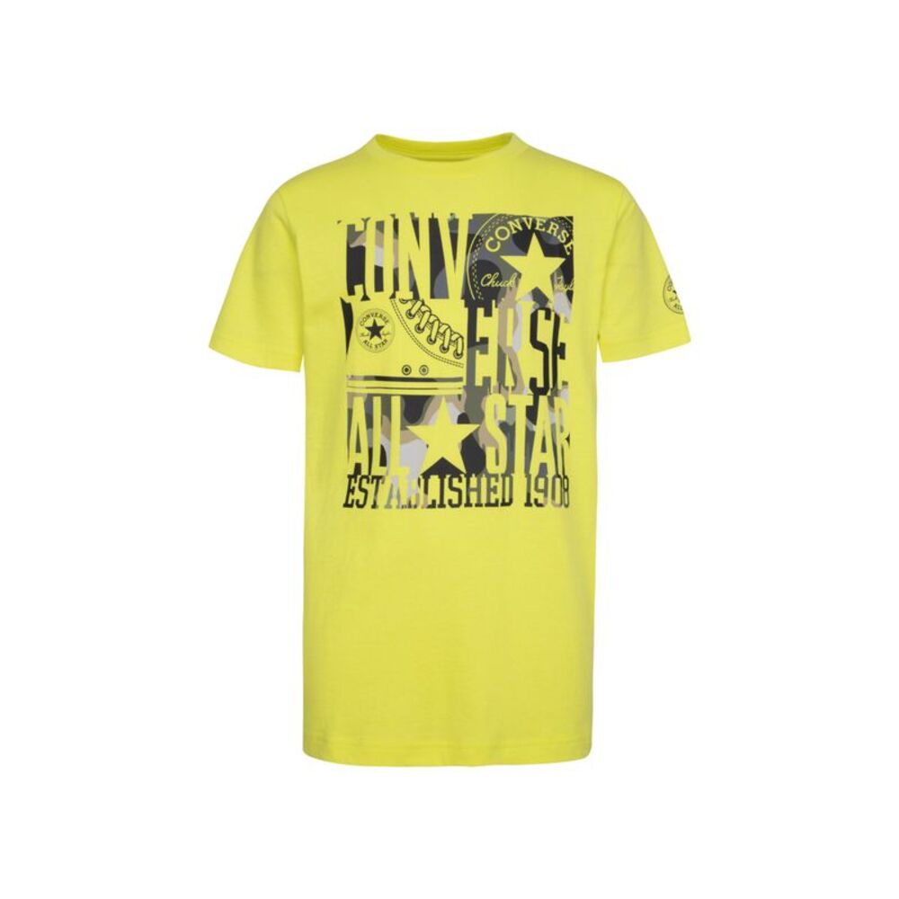Converse Big Boys Camo Logo Stack Short Sleeve Graphic T-Shirt